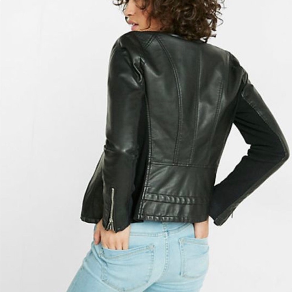 Express minus the leather moto jacket black